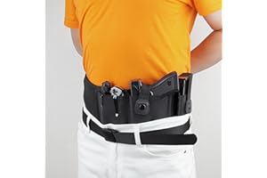 AUGOOL Vientre Funda de Pistola Oculta Correa de Cintura Elástica Ajustable Antideslizante Transpirable Táctica con Bolsa Revista para Glock 19 Beretta Revólver para diestros y Zurdos