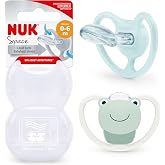 NUK Space Pacifier | 0-6 Months | Pacifier with Extra Ventilation for Sensitive Skin | BPA-Free Silicone | Child | 2-Pack