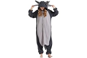 DELEY Unisex Dorośli Cartoon Rosa Królik Hooded Cosplay Anime śpioszki piżama bielizna nocna