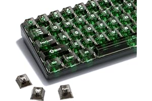 HITIME XVX Klare Tastenkappen, schwarze, transparente Tastenkappen, 75 Prozent, Kristall-Keramik-Tastenkappen-Set, PC-Glänzen durch Gelee-Tastenkappen, Kirschprofil, benutzerdefinierte Tastenkappen