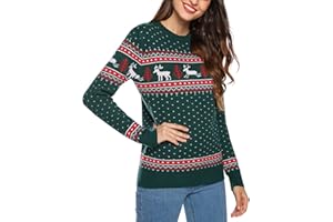 Totatuit Maglione di Natale Donna Invernale Maglione Natalizio Coppia a Maniche Lunghe Maglioni Natalizi Famiglia Pullover in Maglia Uomo Xmas Girocollo