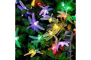 NIWWIN Lampy solarne, 8 trybów migania, do użytku wewnątrz i na zewnątrz, solarne oświetlenie ogrodowe, wielokolorowe światła LED do ogrodu, na taras, do domu, na wesele, jako dekoracja bożonarodzeniowa