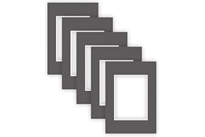 nielsen Conservation Passepartout cartone 2,2 mm, set di 5, formato esterno 21x29,7 cm (DIN A4) per foto 13x18 cm, grigio grafite con struttura
