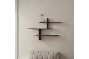 HOCUS PICUS 3 Tier Wall Shelf Many Colour Options- Easy to Assemble - Living Room Office Storage - 123x80x22cm by Hocuspicus (Anthracite)