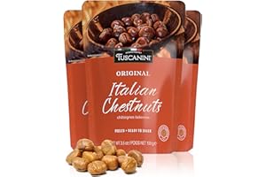 Tuscanini Premium Italian Chestnuts 100g (Pack of 3) | Roasted, Peeled & Ready to Eat | Great Source of Fiber & Antioxidants | Product of Italy | Certified Kosher