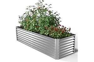 UNIGARDIA Jardinière surélevée en métal 180 x 90 x 60 cm – Kit de plate-bande surélevée pour légumes et herbes – Jardinière surélevée en acier inoxydable de qualité supérieure – Durée de vie minimale