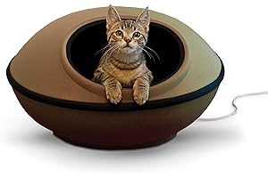 K&H Pet Products Thermo-Mod Dream Pod Heated Pet Bed Tan/Black 22" 4W