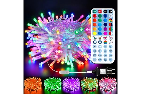 BrizLabs Cadeau pour Maman Guirlande Extérieur, 20M 200 LED Cadeau Fete des Meres RGB Guirlande Lumineuse Électrique Changement de Couleur 48-Touches Télécommande pour Intérieur Chambre Soirée Jardin
