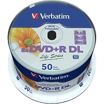 50 DVD+R DL 8,7 Go - Double Couche - Blanc Pour Imprimante Jet D'Encre - PlexDisc