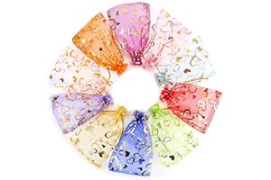 SAMALY Organza Gift Bags,50 Pcs Small Jewelry Pouches Gift Wrap Bags With Drawstring for Wedding Candy Favors Party Festival Gift Wrapping(3.5 * 4.7inch)