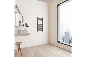 Huibathroom 800x400mm(HxW) Matte Black Straight Central Heating Towel Rail Heating Towel Radiator