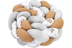 Totsy Baby Cuscino decorazione per bambini 150 cm - soffice cuscino decorativo camera dei bambini cuscino per bambini intrecciato cotone Cervo grigio