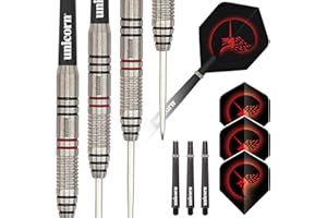 Unicorn Steel Tip Darts Set, Core Plus, Tungsten Barrels, 20g, 21g, 22g, 23g, 24g, 25g, 26g or 27g