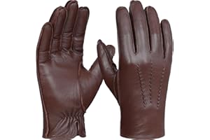 GSG SINCE 1998 Homme Gants en Cuir Sans Chrome Écran tactile Chaud Doublure en Laine Gants Hiver M22004