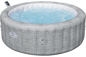 Bestway Lay-Z-SPA energibesparande bubbelpool Bali AirJet, Ø 196 x 71 cm, 6 personer, uppvärmning, frostvakt, 140 AirJet-munstycken, appkontroll, UltraFit-pumpenhet, termoskydd, rotting