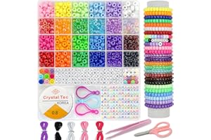 MAIQIEU 24 Color Pony Beads Bulk 1100 Pcs,Kandi Beads for Necklace Jewelry Making Earring Hair Braiding,Bracelets Making Kits,Hair Bead, Bracelet Plastic Bead for Crafts Braids Girls