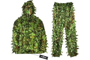 The7boX Ghillie Anzüge Ghillie Suit mit Tarnmaske und Tarnband Geeignet für Buschjagd,Tierfotografie