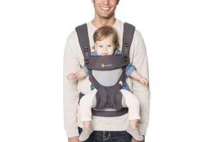 Ergobaby Porte-Bébé 360 Cool Air Mesh Carbon Grey, Nacelle Ergonomique 4 en 1 Système jusqu'à 20 kg