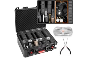 Kinghardcase Custodie Rigide Valigetta Per pistole Pistola - Impermeabili, Compatibili con 5 Pistole & 12 Caricatori - Resistente Custodia per Armi per Collezionisti ed Appassionati