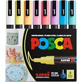 UNI POSTER MARKER POSCA SET PC-3M/8C SC SOFT COLOR 8 LI