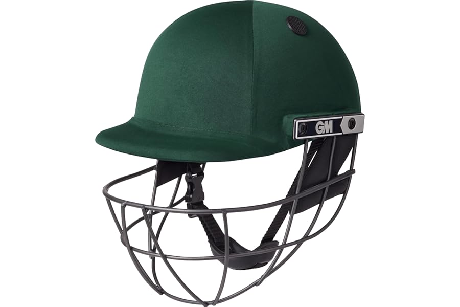 GM | Maestro Cricket Helmet | BSI Approved Batting Fielding Head Protection | ABS Polymer Shell & Sleek Lightweight Grille | Sizes Large Adult to Small Junior | Green, Maroon or Navy | Gunn & Moore