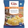 Gits Instant Khaman Dhokla Snack Mix, Makes 120 Khaman Dhoklas, Pure Veg, Indian Snack Mix, 1Kg
