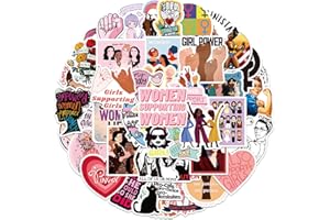 ‎HIBARBY GirlPower Stickers Set 50 Stück, Graffiti Wasserdichte Vinyl Aufkleber Deko für Laptop, Wasserflasche, Reisekoffer, Gepäck, Gitarre, Helm, Handyhülle, Kühlschränk, Tagebuch, Scrapbook