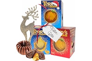 TOPLINE Orange Chocolate Bulk for Christmas - Assortment of Caramel, Dark & Milk Chocolate Orange Balls with Reindeer Decoration for Chocolate Hamper, Kids Stocking Fillers, Birthday Gifts for Women