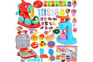 UCAMP 71 Pièces Pâte À Modeler pour Enfants,Jouet avec pâte à Modeler,Accessoires en pâte à Modeler,Outils de Pâte À Modeler,Accessoires pour Créer des Hamburgers et des Pizza