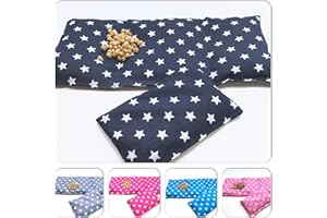 FK-KOERNERKISSEN 2 er Set 11 FARBEN - STERNE - 3 Kammer 600 Gramm 36 x 17 cm + kleines Kirschkernkissen Körnerkissen Wärmekissen Weizen Dinkel Raps Trauben XXL (Kirschkernkissen, Türkis Sterne)