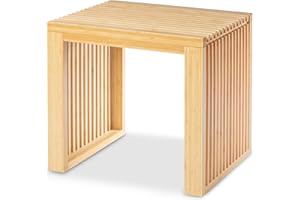 ‎BAM BOO BOX BAM BOO BOX - Sitzbank aus Bambus - Holzbank für Esszimmer, Schlafzimmer, Badezimmer oder Küche - 45 x 33 x 43 cm - Bank ohne Lehne (Kurz)