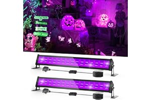 NATPOW 36W UV Lights Bar, UV Black Lights for Parties, 400 nm- 405 nm LED UV Stage Light, IP66 Waterproof UV Blacklight Party Decoration Lighting for Fluorescent Party,Halloween,Christmas(2 Pack)