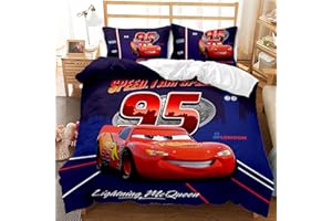LKFFHAVD, set di biancheria da letto per ragazzi e bambini, a tema Cars, copripiumino con anime, in microfibra, 3D, con cerniera e federa (140 x 210 cm, 13)