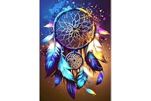 DOMROM Peinture Diamant Adulte, Attrape-rêves Diamant Painting Complet, 5D Enfants Broderie Diamond Painting Kit Strass Point de Croix Cristal Painting Diamond Art pour Décoration Murale 30x40cm