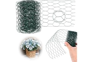 YOLEV Floral Chicken Wire 3.94x118 Inch Hexagonal Chicken Wire Mesh Netting Fence For Crafts Green Galvanized Poultry Wire Netting For Floral Arrangements Garden