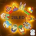 Dalugo Ramadan Decorations Lights, 3M 20LED Battery Operated Metal Moon Star Lantern Fairy Lights, EID Mubarak Ramadan Eid String Lights for Home Garden Ramadan Decor