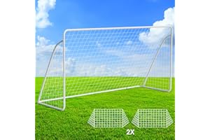 TLSUNNY But de Foot Cage de Foot pour Enfants, 365 cm / 240 cm, Cadre Robuste en Acier Galvanisé, Adapté aux Terrains de Football, Patios, Plages