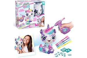 Canal Toys Canal Toys - Licorne à Personnaliser Airbrush Plush - Peluche Spray Art avec Feutres et Pochoirs - dès 6 ans - OFG 228, Plastique, Multicouleurs, Taille unique