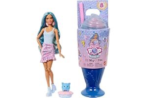 Barbie - Pop Reveal Serie Dolcetti, bambola a tema Cool Cupcake con cucciolo e 8 sorprese con effetto cambia colore inclusi, giocattolo per bambini, 3+ anni, JFY61