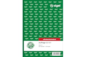 ‎SIGEL SIGEL SD001 Auftragsbuch A5, 2x40 Blatt, selbstdurchschreibend, 1 Stück, aus nachhaltigem Papier