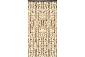 Arsvita Flauschvorhang 90x220cm (Meliert Beige/Weiß), Perfekter Insekten- und Sichtschutz für Ihre Balkon- und Terrassentür, viele Farben