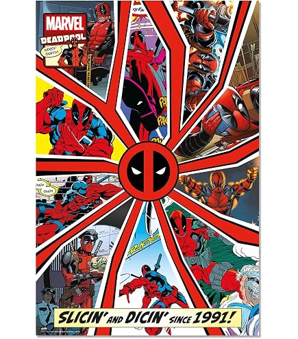 Poster Deadpool 'Bullets And Chimichangas' - Marvel Ufficiale - 61x91,5 Cm - Stampa Su Carta Lucida 150gr - Poster Da Parete Incorniciabile