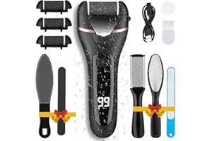 Electric Foot File Rechargeable Hard Skin Remover，Yooikeey® Pedicure Tool for Smoothing Feet, Heels and Callus Removal, Complete Foot Scrub Set