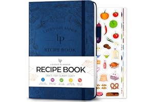 LEGEND PLANNER Legend Recipe Book – Blank Family Cookbook to Write In Your Own Recipes – Empty Cooking Journal – Personalized Cooking Notebook, Hardcover, A5-Sized, 58 Recipes In Total - Mystic Blue