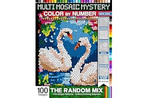 The Random Mix Multi Mystery Mosaic Color By Number: Five Unique Patterns, Endless Coloring Surprises