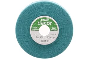 Sewfil dacor 120 - Cono de hilo de coser poliéster de 5.000 metros 0111 - Verde turquesa