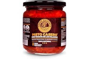 ATRACOM Pisto Casero TIERRA PALACIEGA [Pack 2 Tarros x 340 g] con Tomate de Los Palacios y Aceite de Oliva Virgen Extra Producto Vegano Sin Gluten y Sin Lactosa