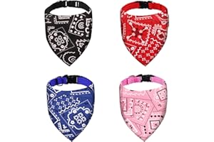 JODSEN 4 Piezas Bandanas para Perros,Baberos Triangulares para Mascotas,Pañuelo para Perro,Pañuelo Ajustable para Cuello,Accesorios lavable para Disfraces de Mascotas,para Pequeño Mediano Grande Perros Gatos