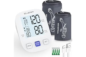 Blood Pressure Monitor with 2 Cuff, Elera Digital Automatic Upper Arm Blood Pressure Machine with 32-52cm Extra Large Cuff and 22-36cm Standard Cuff