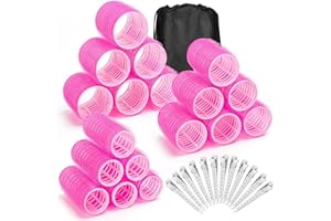 VEVOQIM Lockenwickler Große Locken Set,31 Stücke Hitzefreie Groß Kleine Lockenwicklern Haarwickler, Selbsthaftend Haarroller Hair Rollers mit Klammern für lange mittlere kurze Haar